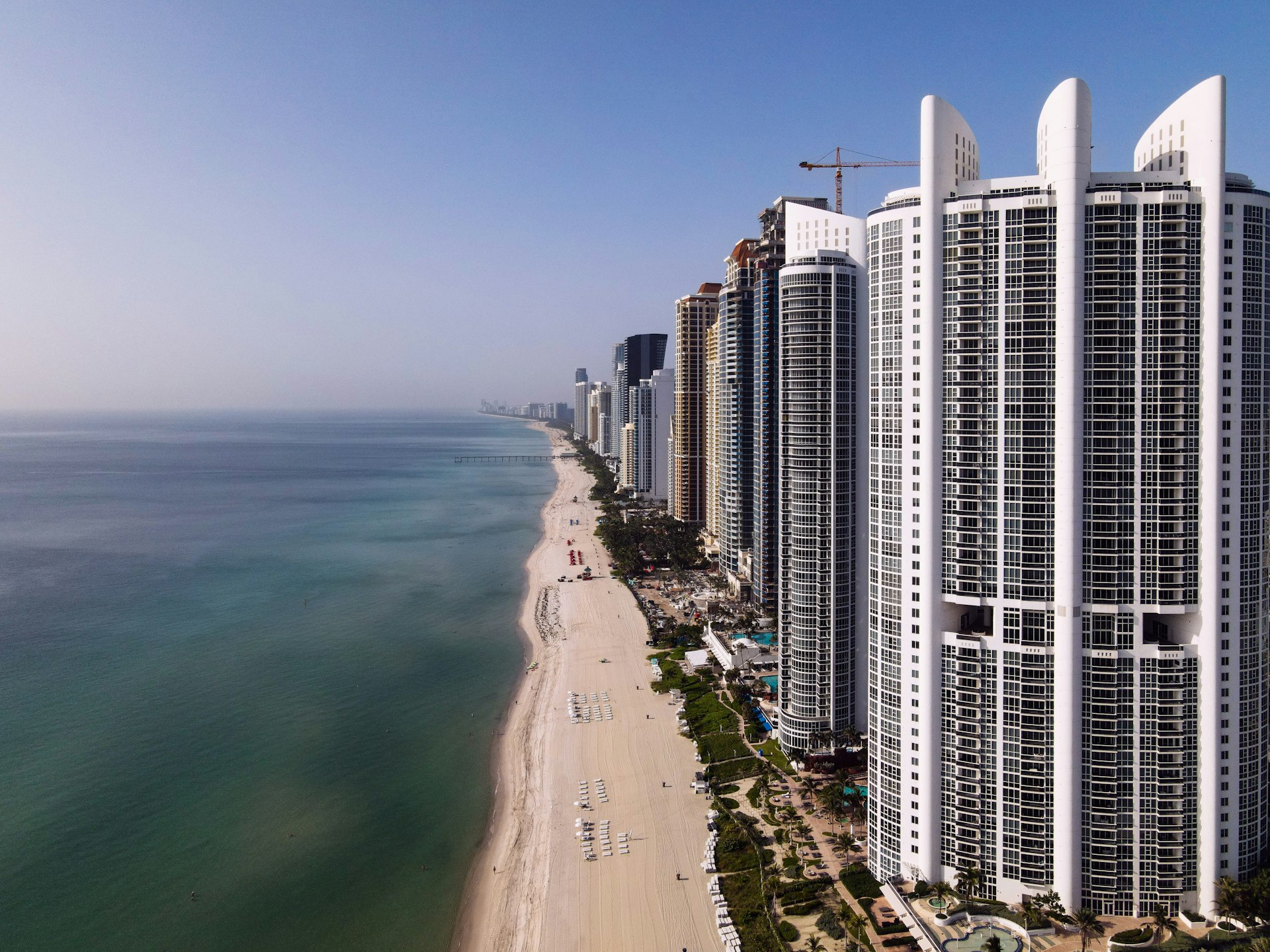 High-rise buildings along the ocean