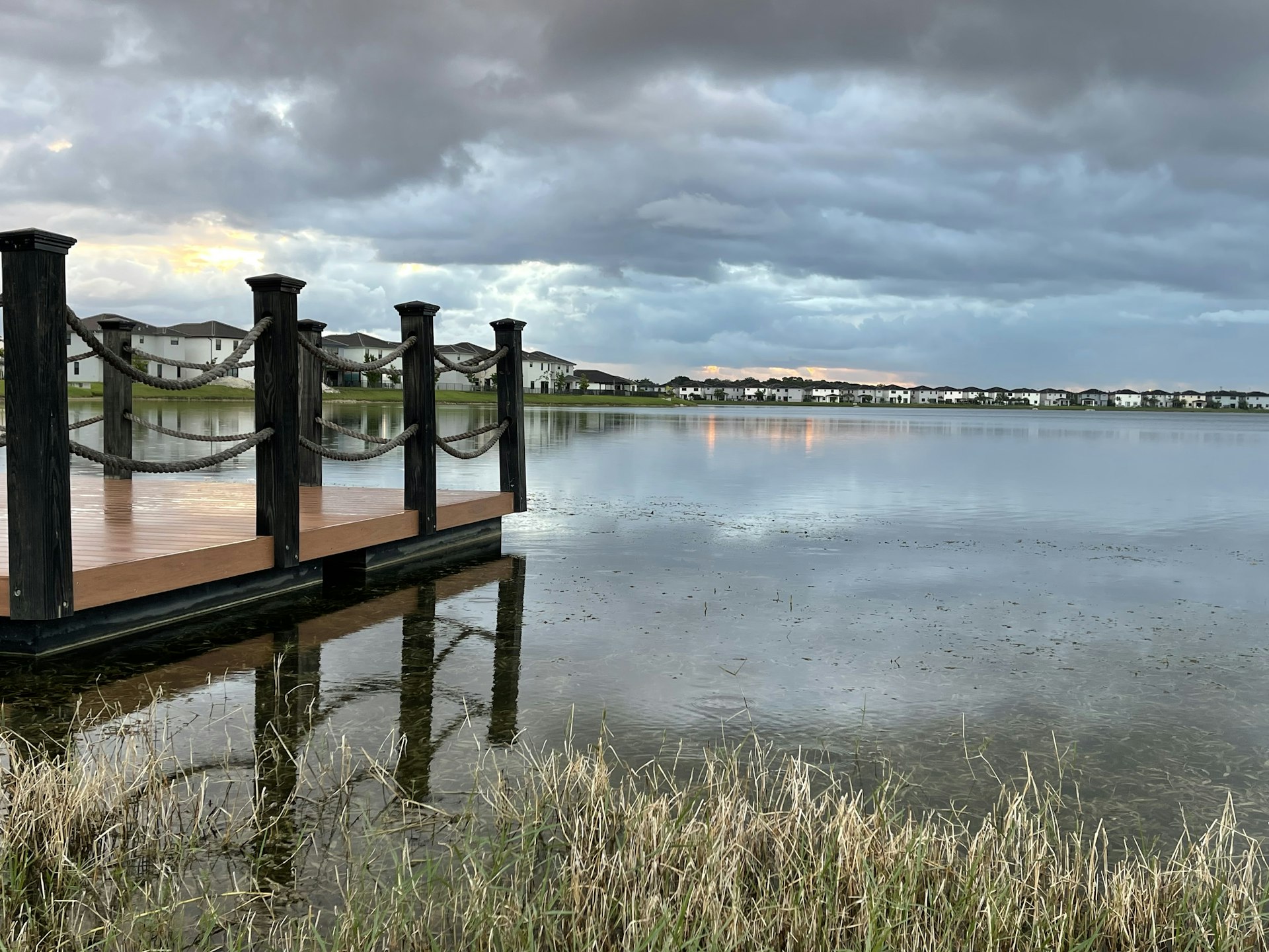 Wooden dock on a lake